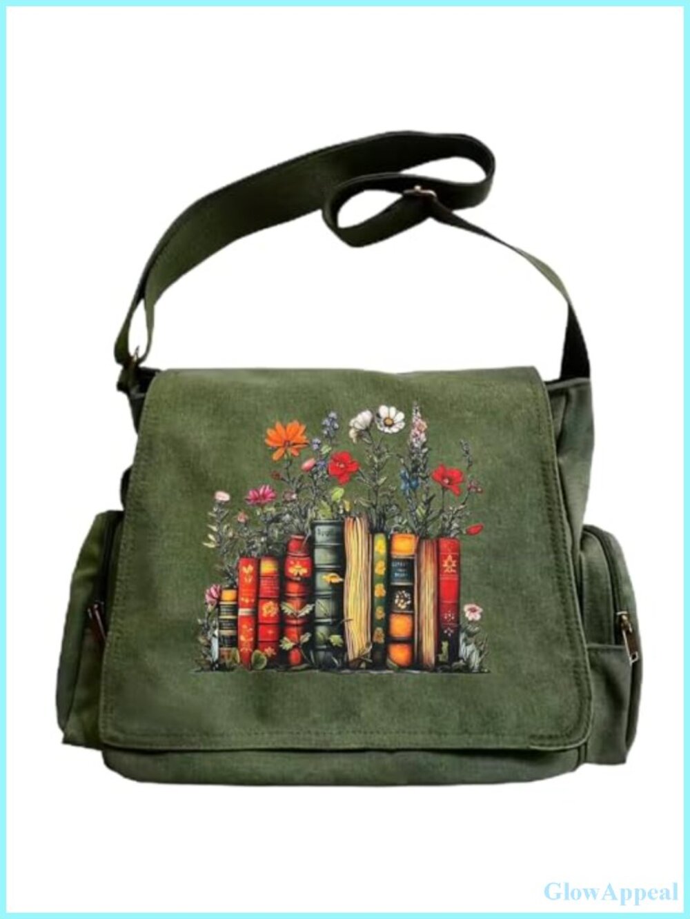Canvas Messenger Bag Crossbody Shoulder Purse Adjustable Strap Pockets